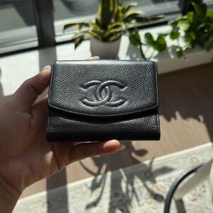 CHANEL Black Leather Wallet